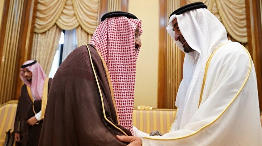 BAE Veliaht Prensi Muhammed bin Zayed ile Suudi Arabistan Kralı Selman bin Abdülaziz.