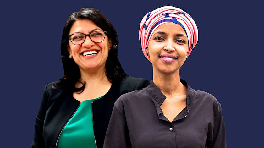 Rashida Tlaib (solda) ve Ilhan Omar (sağda)