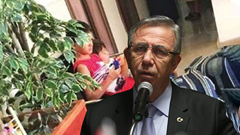 Ankara BB Başkanı Yavaş ve eşyalarını toplamak zorunda kalan çocuklar.