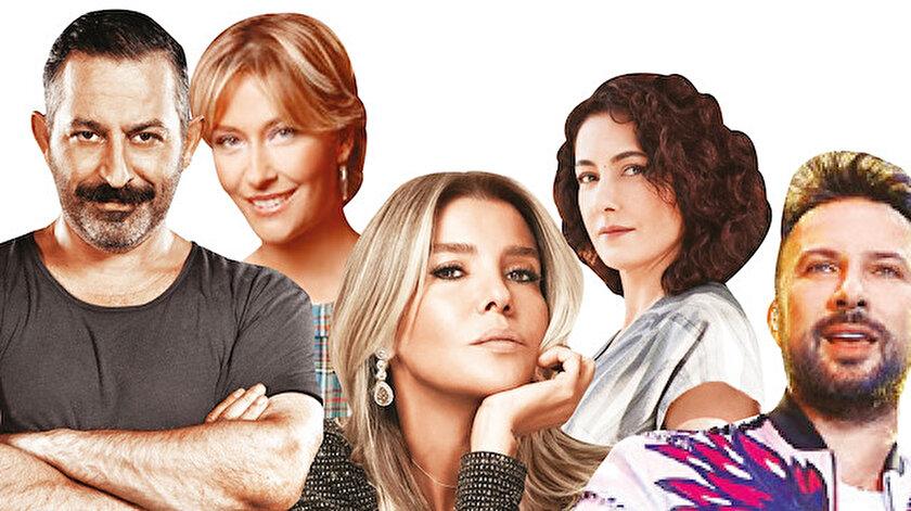 Cem Yılmaz (Soldan 1), Gülse Birsel (Soldan 2), Gülben Ergen (Soldan 3), Meltem Cumbul (Soldan 4) ve Tarkan (Soldan 5)