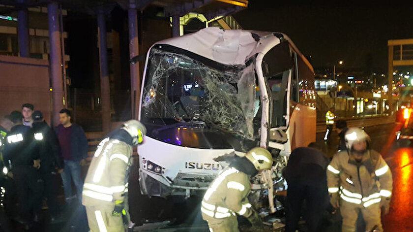 Polislerimizi taşıyan aracın kaza sonrası görüntüsü
