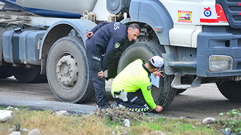 Minik Birgül'ü ezen Beton mikseri polisler incelemeye aldı.