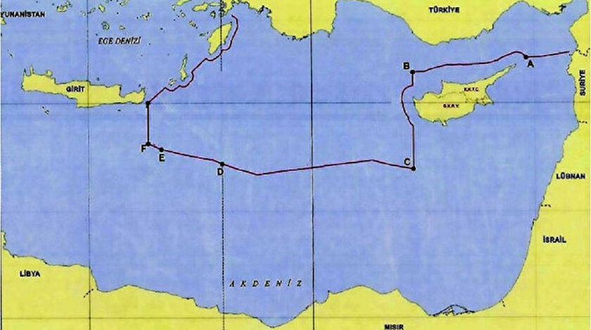 Türkiye'nin paylaştığı harita