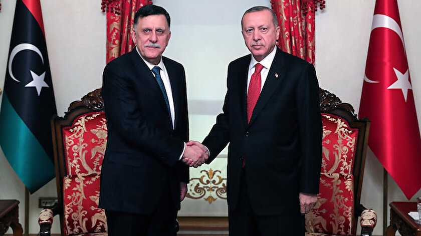 Libya Ulusal Mutabakat Hükümeti Başkanlık Konseyi Başkanı Fayez Al Sarraj ve Cumhurbaşkanı Recep Tayyip Erdoğan