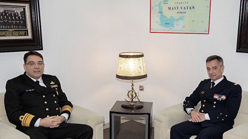 Fransa Deniz Kuvvetleri Akdeniz Bölgesi Komutanı, Deniz Kuvvetleri Komutanlığı'nı ziyaret etti.