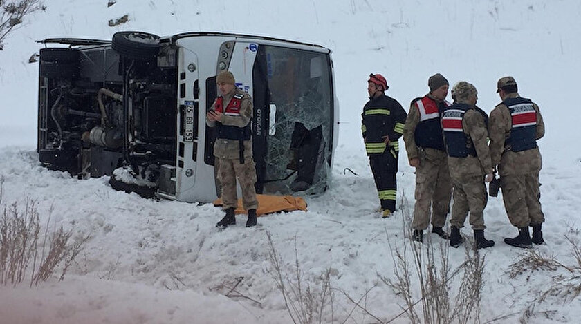Erzurum Son Dakika Haberleri Halk Otobusu Devrildi 1 Olu 20 Yarali