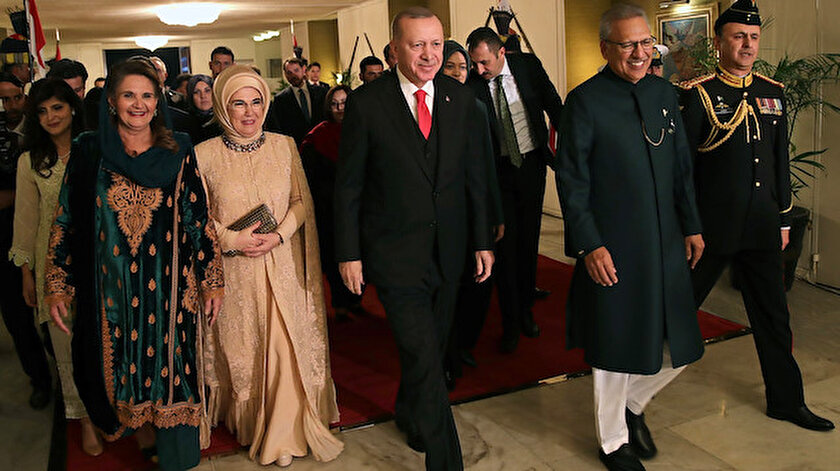 Cumhurbaşkanı Recep Tayyip Erdoğan ve Pakistan Cumhurbaşkanı Arif Alvi