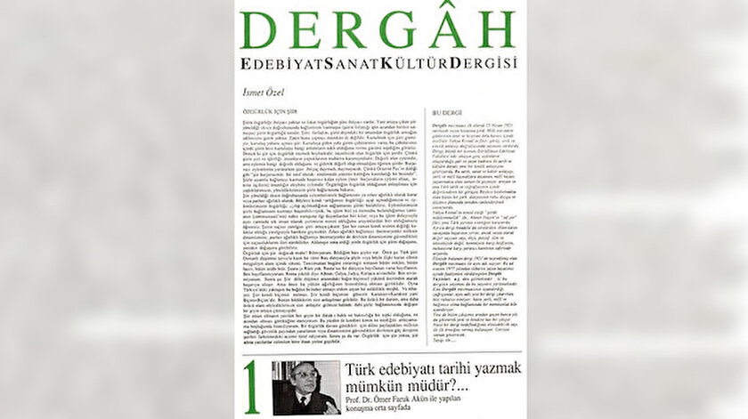 Dergah dergisinin ilk sayısı