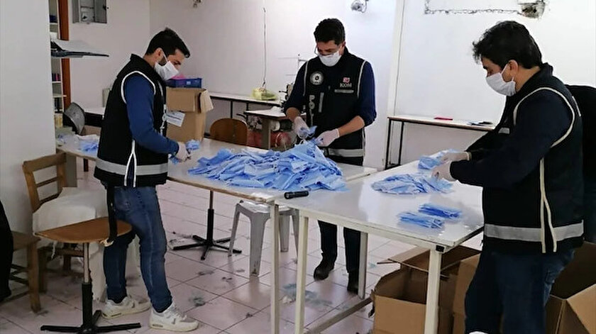 Düzenlenen çok sayıda operasyonda koronavirüsle mücadelede kullanılan ürünler ele geçirildi.