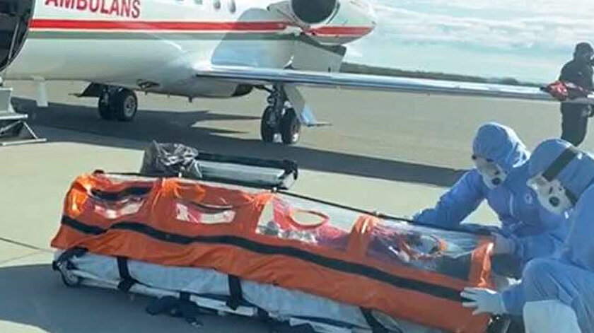 İsveç'teki Türk hasta ambulans uçakla Türkiye'ye gönderildi.