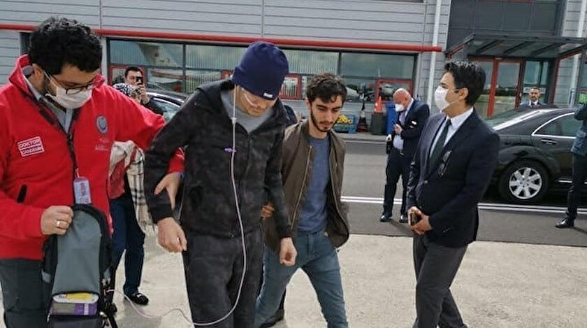 Sağlık Bakanlığına ait ambulans uçak ile Kör ve annesini bu sabah Türkiye’ye getirdi.