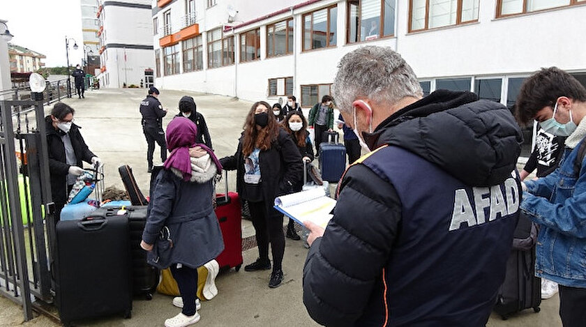 Trabzon'daki yurtlarda karantinada olan kimse kalmadı.