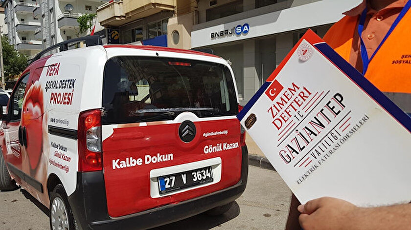 Gaziantep'te "Zimem Defteri" projesi ile 9 bin 500 hanenin elektrik borcu ödendi.