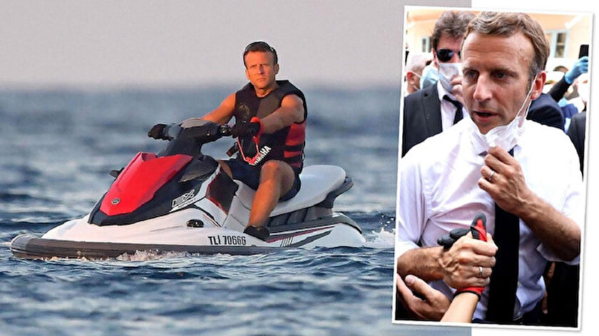 İngiliz The Timestan Macron yorumu: Jet ski üzerinden dünya sorunlarını çözmeye çalışıyor