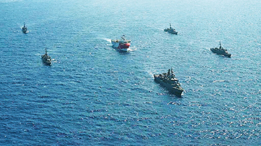 Oruç Reis korsan anlaşma sınırında: Artık 8 savaş gemisi koruyor