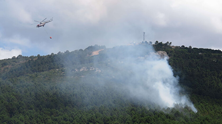 İstanbulda Aydos Ormanında çıkan yangın söndürüldü