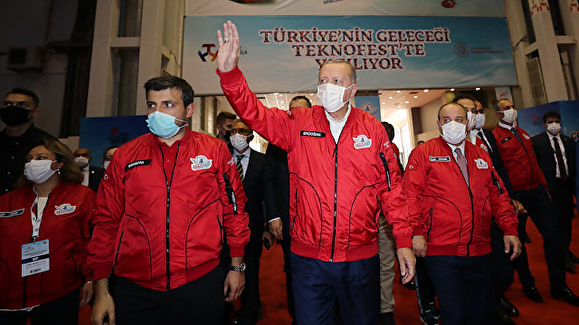 Cumhurbaşkanı Erdoğan, "Teknofest 2020" etkinliğinde.