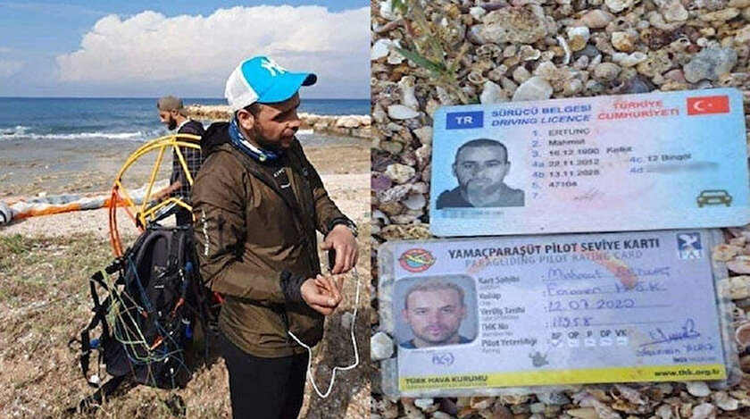 Rüzgara kapılan Türk paraşütçü Mahmut Ertunç.