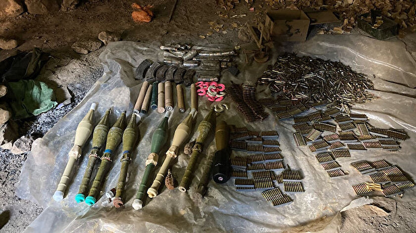 Pençe-Kaplan Operasyonunda terör örgütü PKKya ait mühimmat ele geçirildi