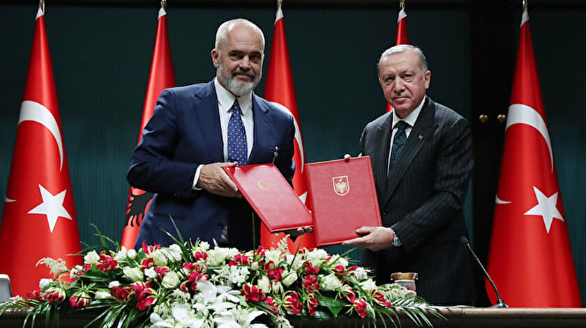 Cumhurbaşkanı Erdoğan ve Arnavutluk Başbakanı Rama