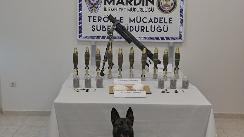 Terör örgütü PKKya yönelik operasyonda havan topları ve patlayıcılar ele geçirildi