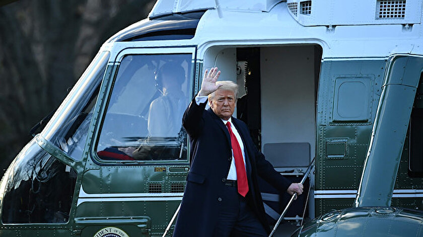 Trump Beyaz Saray'a veda etti.