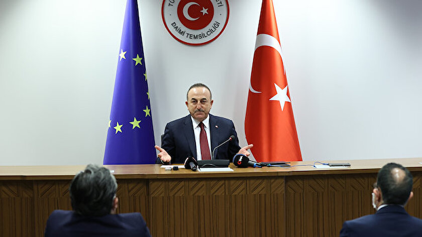 Mevlüt Çavuşoğlu, Brüksel temaslarına ilişkin basın toplantısı düzenledi.