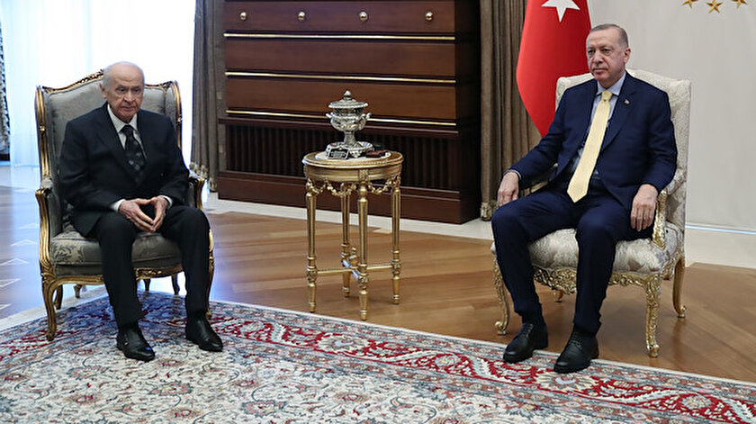 cumhurbaskani erdogan ile mhp genel baskani bahceli gorustu yeni safak