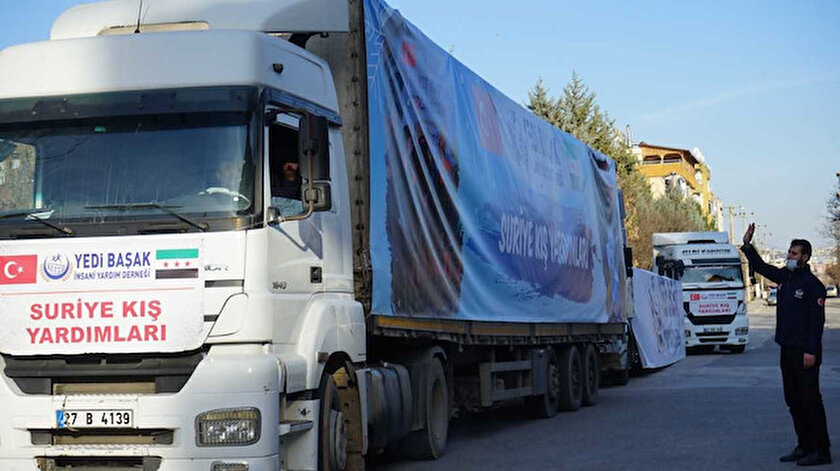 Suriye’ye kış yardımı dualarla yola çıktı