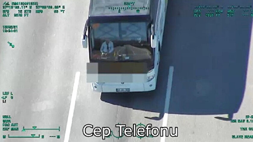 Helikopterle denetlenen sürücülere ceza yağdı