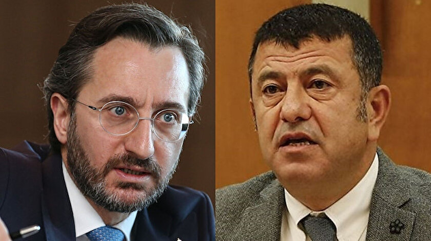 İletişim Başkanı Fahrettin Altun (solda), CHP'li Veli Ağbaba (sağda).