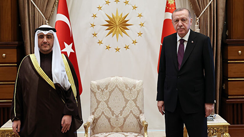 Cumhurbaşkanı Erdoğan Kuveyt Dışişleri Bakanı El-Sabahı kabul etti