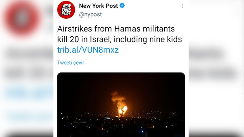 New York Post algılarla oynuyor: İsrailin 20 kişiyi katletmesini Hamas yapmış gibi gösterdi!