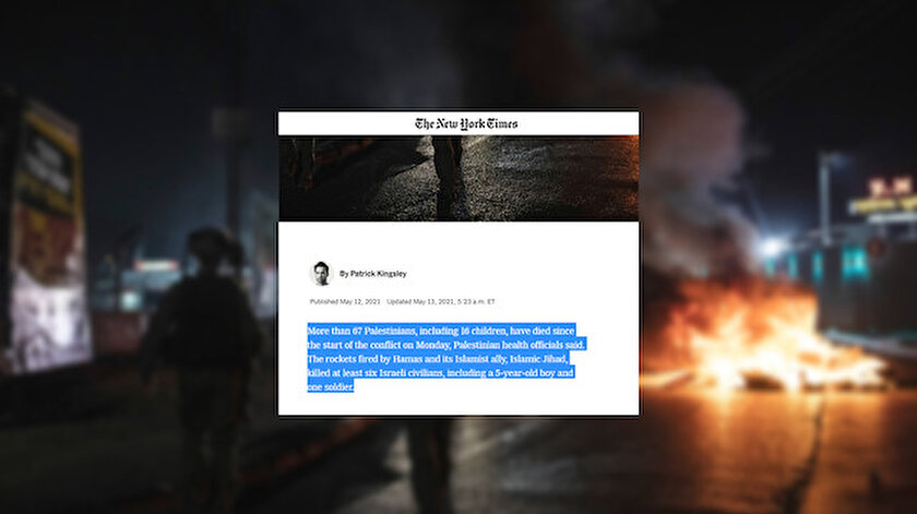 İki yüzlü New York Times: Filistinliler için öldü İsrailliler için öldürüldü