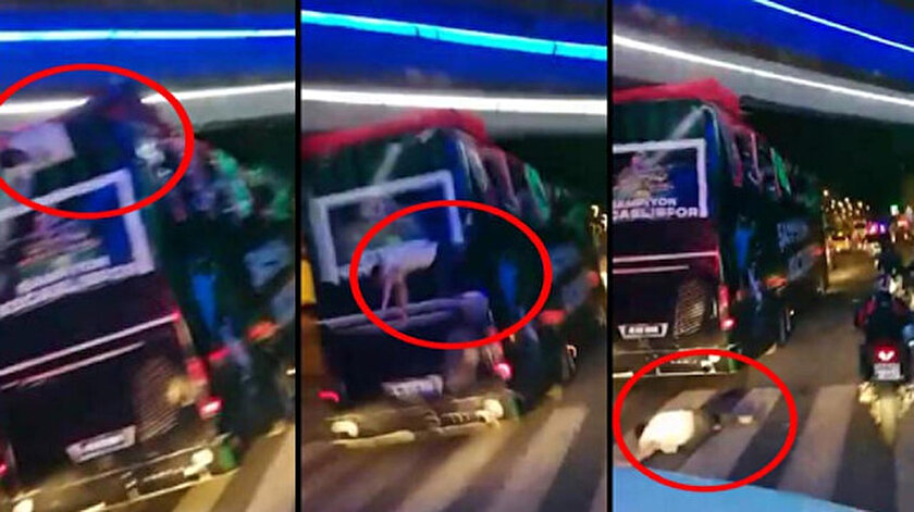 Kocaelisporun şampiyonluk turunda kaza: İki futbolcu üstü açık otobüsten düştü