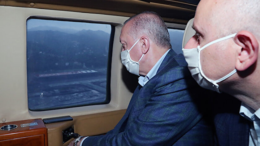 Rize haber: Cumhurbaşkanı Erdoğan, Rize-Artvin Havalimanını havadan inceledi