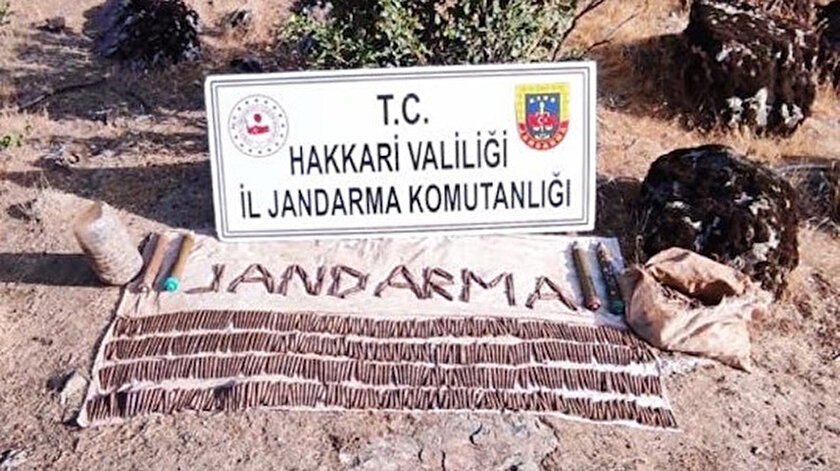 Hakkaride terör örgütü PKKya yönelik operasyonda arazide mühimmat bulundu