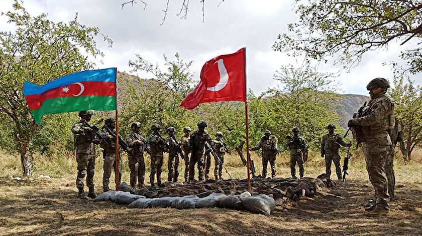 Azerbaycan ve Türkiye’den işgalden kurtarılan Laçında askeri tatbikat
