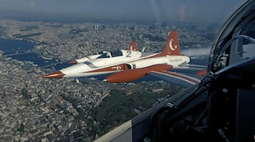 Türk Yıldızlarının kokpitinden 360 derece çekilen görüntüler paylaşıldı