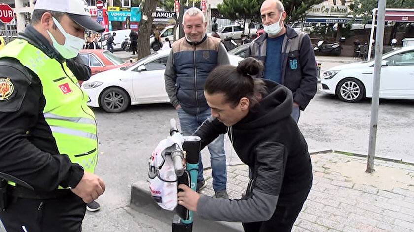 İstanbul Fatihte ters yönde giden scooterlıya 314 lira ceza