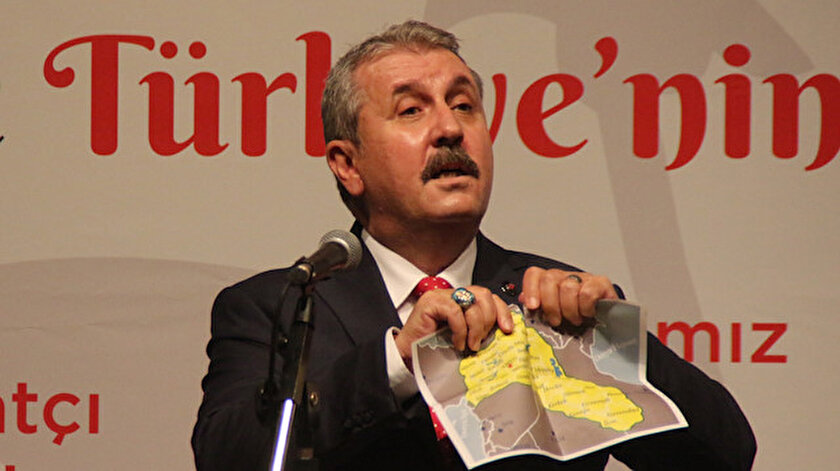 Sözde Kürdistan haritasını yırtan BBP Genel Başkanı Destici: Sizin rüyalarınızı kabusa çeviririz