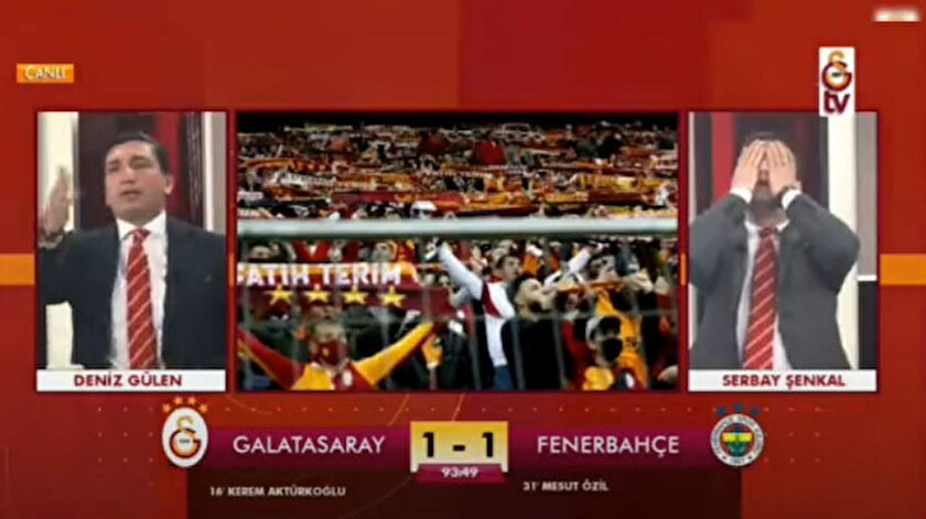 GSTV spikerleri Fenerbahçenin golü sonrası masaları yumrukladı