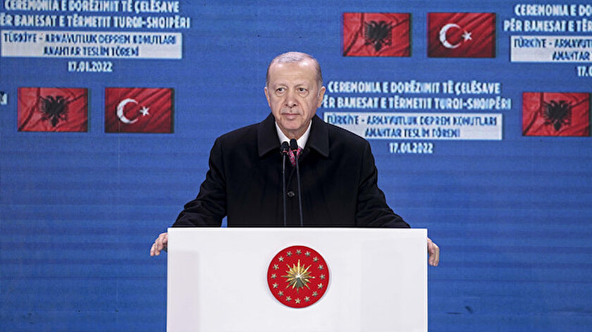 Cumhurbaşkanı Erdoğan Arnavutlukta: Yardıma koşan ilk ülke Türkiye oldu
