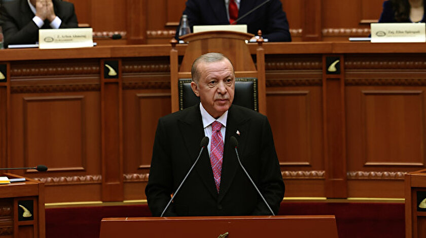 Cumhurbaşkanı Erdoğan Arnavutluk Meclisine hitap etti: Balkanlarda kalıcı barışın tesisi Türk dış politikasının öncelikleri arasındadır