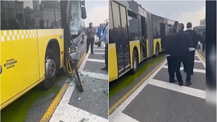 Beylikdüzünde iki metrobüs çarpıştı