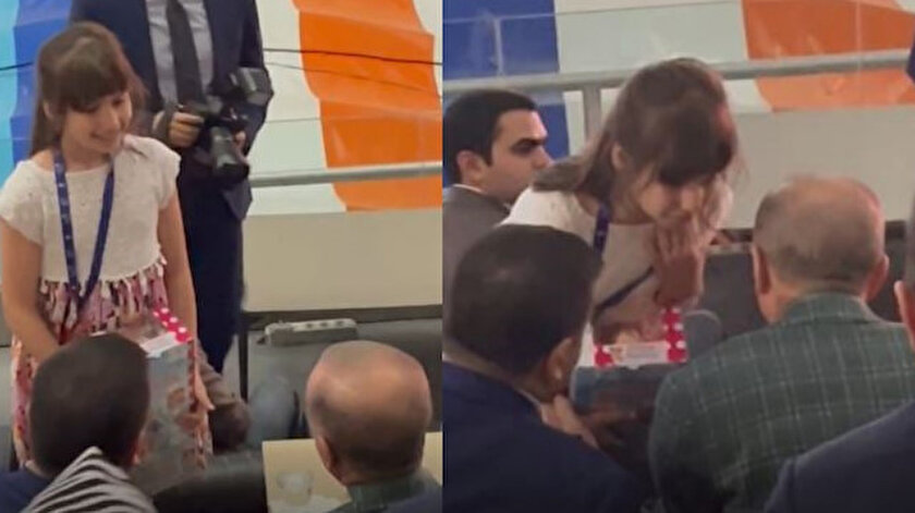 Cumhurbaşkanı Erdoğanı görme hayali gerçek olan kız çocuğunun gözyaşları