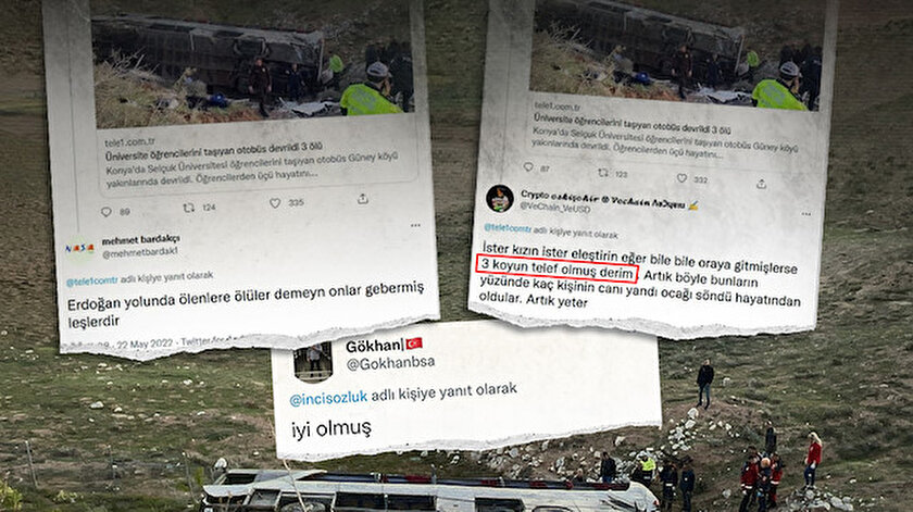 Gençlik şöleni dönüşü kazada hayatını kaybedenlere nefret kustular