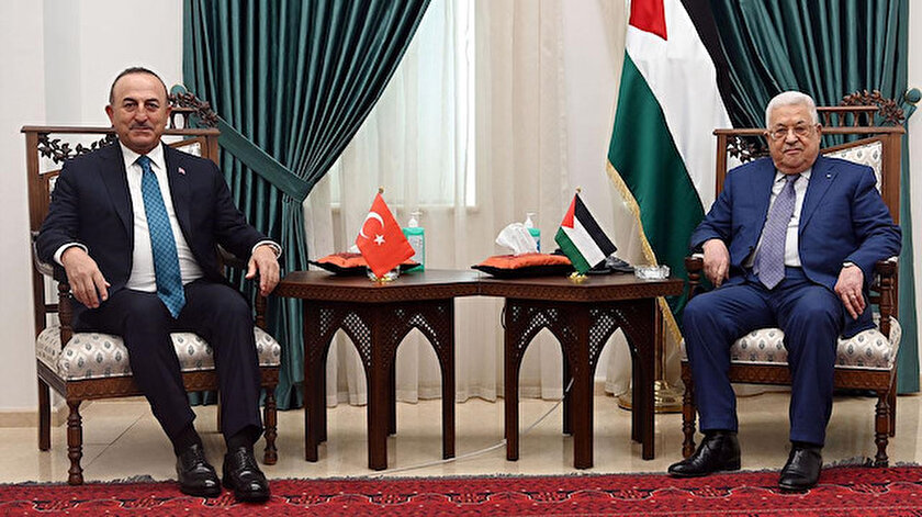 Dışişleri Bakanı Çavuşoğlu Filistin Devlet Başkanı Abbas ile görüştü