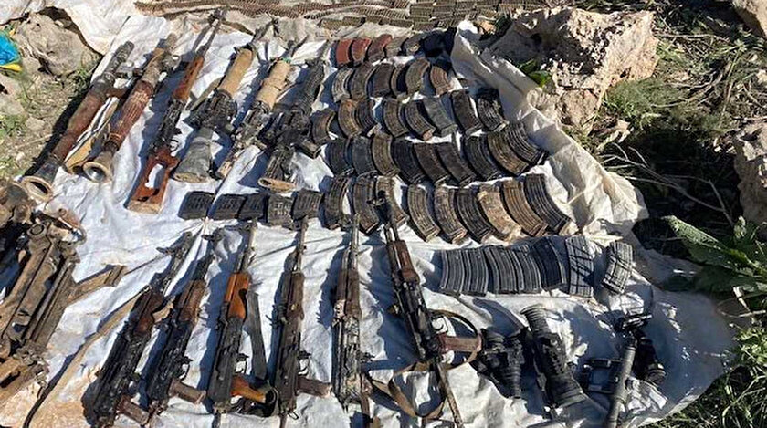Pençe-Kilit Operasyonu’nda teröristlere ait çok sayıda silah ve mühimmat ele geçirildi