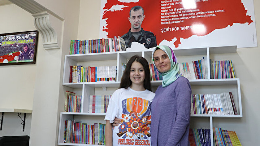 Şehit Tamer Aktaşın adı eşinin de öğretmenlik yaptığı okuldaki kütüphanede yaşatılıyor - Trabzon haber